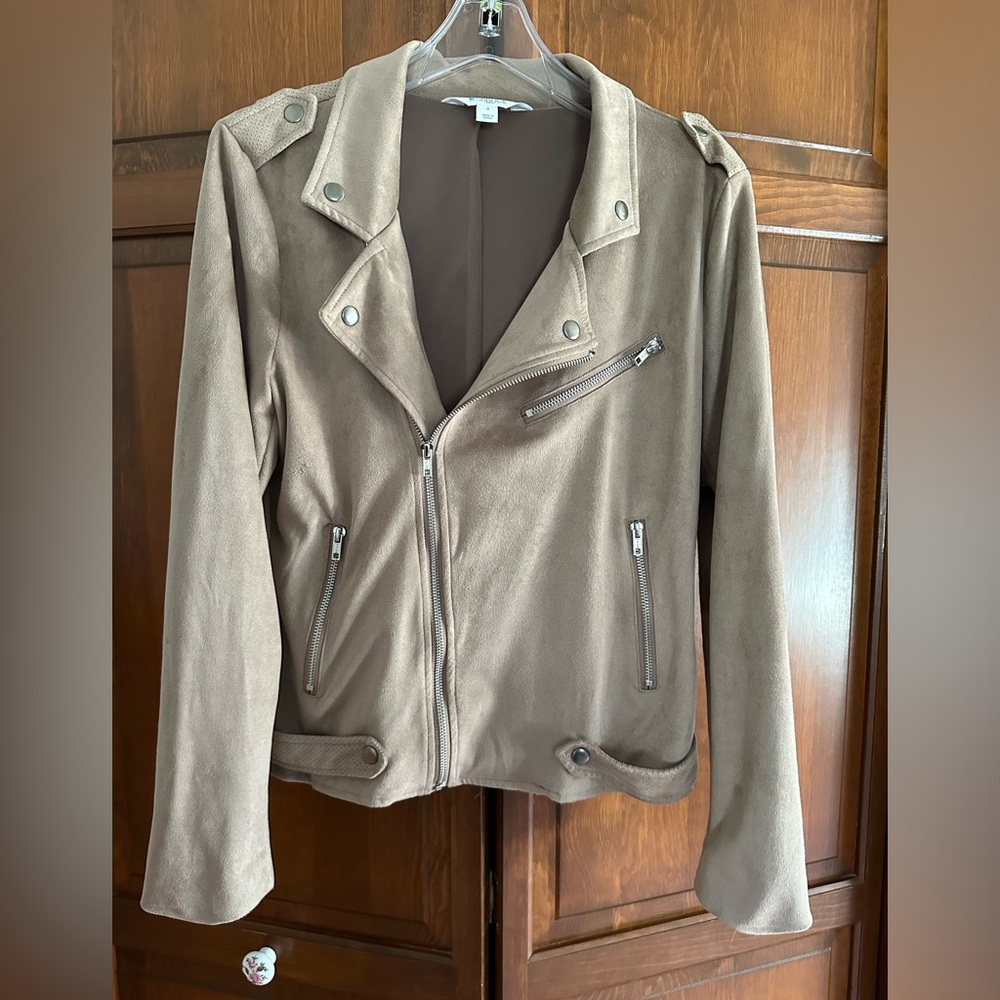 Market & Spruce Suede Zip Jacket, Tan